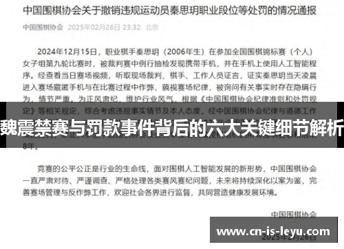 魏震禁赛与罚款事件背后的六大关键细节解析 魏震禁赛与罚款事件背后的六大关键细节解析